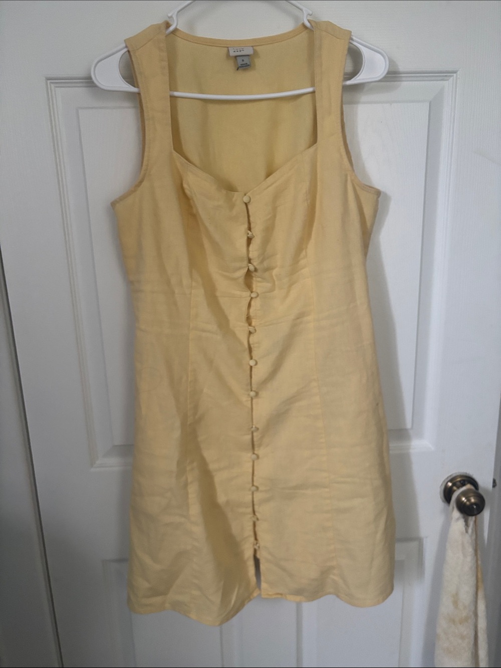 a new day Pale Yellow Button-Front Mini Dress